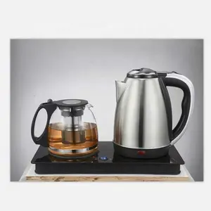 Home appliances double pot combination glass teapot 1.8L and 1.2L double cup keep warm electric kettles