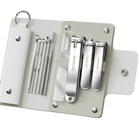 Trousse professionnelle 10-en-1 de coupe-ongles portable en acier au carbone, outils de manucure et pédicure, et kit de soin des ongles et des oreilles