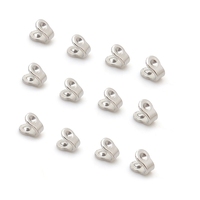 Accessoires de boucles d'oreilles en acier inoxydable 316, composants de clous d'oreilles incurvés à trois pièces pressés à plat, bijoux en métal personnalisés en usine