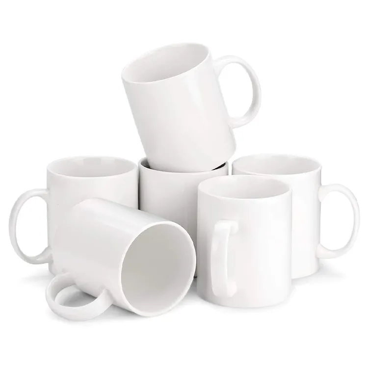 Großhandel Custom White Blank Sublimation Keramik Porzellan Becher für DIY Druck becher Lieferanten