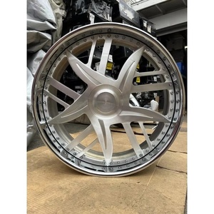 Jantes Concaves Forgées en Alliage Chromé Brossé, <span class=keywords><strong>2</strong></span>/3 Pièces, à <span class=keywords><strong>5</strong></span> Trous, Tailles Assorties 20-26 Pouces, avec Capuchons Flottants, pour Cadillac et Chevy - Product Image 4