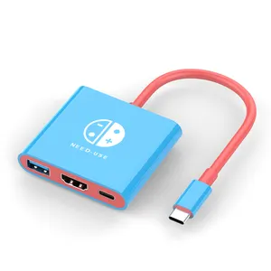 IKATAK New Portable 3 in 1 Docking USB C hub TV Dock Station for Nintendo Switch