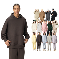 Set Hoodie Kasual Polos Berkualitas Tinggi Warna Permen, Grosir Fashion Baru, Berat 400 Gsm, Set Pria