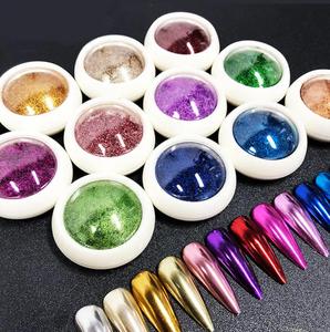 Poudre de paillettes miroir pour ongles 19 couleurs 0,5g/pot, pigment chromé 0,5g, peinture à tremper métallique brillante avec effet magique - Product Image 5