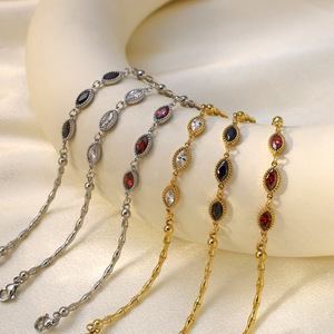 Crystal <b>Bracelet</b> Water Drop Shape Bezel Setting Rhinestone Women's Everyday Wear - Product Image 3