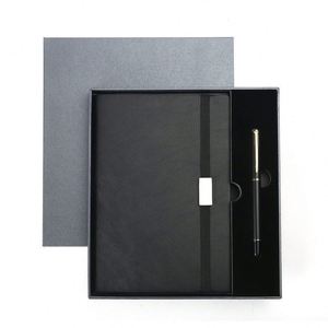 Unique PU Leather and Paper Notebook <b>Gift</b> <b>Set</b> with Embossed Handmade Pen for Promotional Activities and Business Events - Product Image 1