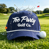 HS51 Chapeau de golf en corde brodé 3D en gros avec porte-tee et marqueur de balle magnétique, trou découpé au laser étanche pour le golf