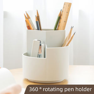 OEM/ODM เครื่องเขียนสำหรับนักเรียน360 ° ที่ใส่ปากกาทรงกลมแบบหมุนได้โต๊ะพลาสติก - Product Image 2