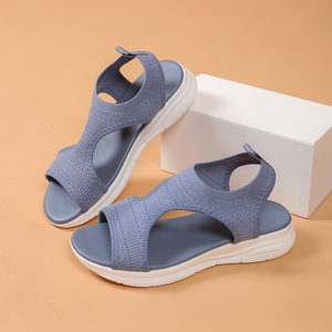 Women Large Hollow Sports <b>Sandals</b> Summer New Breathable European and American Thick-Soled Wedge <b>Sandals</b> Wholesale - Product Image 6