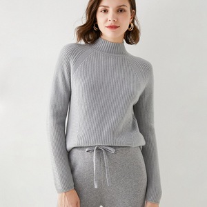 2025 mùa thu mới của phụ nữ 100% len lỏng lẻo bán cao cổ đan Áo len - Product Image 2