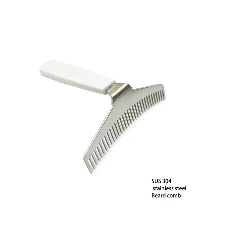 Factory wholesale 2022 hot selling fashion anti-static plastic handle steel comb folding beard comb mini wire hair comb