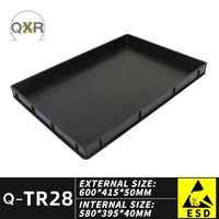 ESD Série de palettes de taille moyenne plateaux en plastique antistatiques plateau noir Plusieurs spécifications sont disponibles