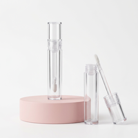 Conteneur de brillant à lèvres semi-transparent de haute qualité pour marque privée, tubes vides en plastique rose de 5,2 ml personnalisables pour brillant à lèvres