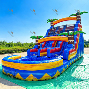 Toboggan aquatique gonflable en PVC de qualité commerciale, double piste, personnalisé pour parcs aquatiques, carnavals et locations extérieures - Product Image 2
