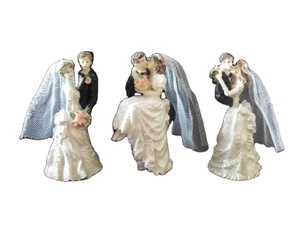 Polyresin fatto a mano torta nuziale Topper Figurine artigianali Souvenir presepe statuette sposa e sposo regalo natura arte popolare - Product Image 2