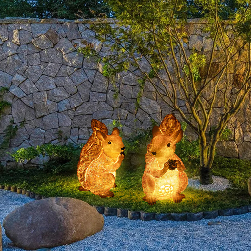 Guangdong Factory Wholesale Garden Park Landscape Outdoor Waterproof Fiberglass LED Simulated Squirrel Lights for New Year's Day