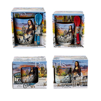 Ensemble de tasses en céramique souvenir australiennes personnalisées avec emballage en boîte cadeau, lot de 2/4, tasses de voyage personnalisées en gros