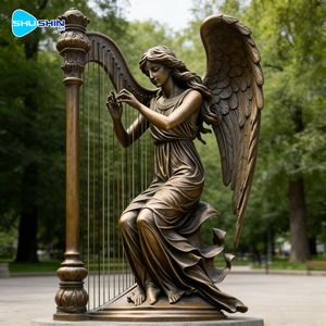 Escultura de Ángel Femenino en Bronce, Estilo Clásico Romántico, Técnica de Fundición, Edición Navideña UV para Parques y Plazas al Aire Libre - Product Image 4