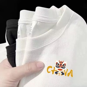 <span class=keywords><strong>เสื้อ</strong></span>ยืดแขนสั้นผู้ชายสำหรับฤดูร้อน ผ้าฝ้ายแท้ 200 กรัม <span class=keywords><strong>เสื้อ</strong></span>ยืดลำลองคอกลม พิมพ์ลายพื้นฐาน สตรีทแวร์ แฟชั่นแขนสั้น - Product Image 6