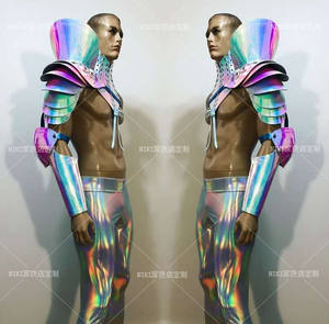 Armure colorée pour hommes, <span class=keywords><strong>Costume</strong></span> de Gogo militaire, de guerrier de la technologie vertes, transparent et personnalisé boîte de nuit ds - Product Image 1