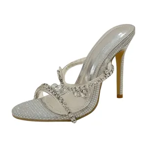 Aliexpress Горячая Распродажа 2022 международная торговля роскошные женские сандалии со стразами тапочки Свадебная Банкетная обувь на каблуке