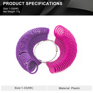 Set di Strumenti per Misurare Anelli HK 1-33, Calibro per Dita in Plastica, Misuratore di Anelli con Filo d'Acciaio, Utensili per Gioielleria - Product Image 2