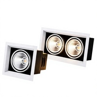 Plafonnier LED COB encastré Bean-bowl, éclairage commercial, spots carrés, luminaires à grille, CRI élevé 95, lampes Zhongshan