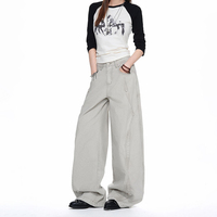 Pantalon décontracté ample à jambes larges de marque américaine tendance avec rivets métalliques – Versions homme et femme en jean