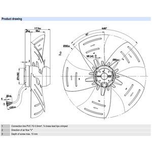 Ventiladores Axiales ebmpapst A4D400-AP12-15 de 400 mm, 135 W, 230 V CA, Ventiladores Eléctricos, Ventiladores de Aire Acondicionado, Ventiladores de Refrigeración Axiales - Product Image 3