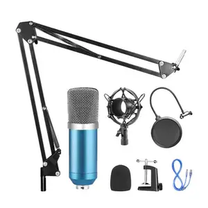 GAM-800B Professional Condenser Microphone Bm800 Audio Rekaman Vokal untuk Karaoke Komputer Phantom Power Pop Filter