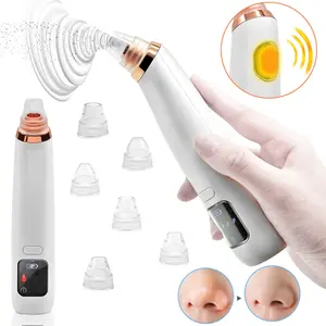 Portable Vacuum Blackhead Remover Face Deep Pore Cleaner Acne Pimple Removal Rechargeable Facial Black Head Remover With Heating