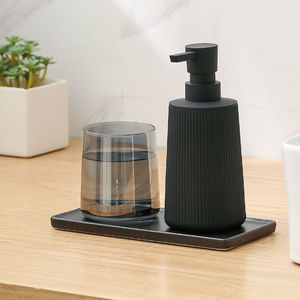 מט שחור 250 מ "ל סבון יד מנפק מודרני משק פלסטיק צלחת סבון עם משאבה עבור חדר אמבטיה - Product Image 6