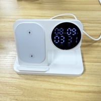Nieuwe multifunctionele 3-in-1 snellaad draadloze oplader standaard houder kalender wekker mobiele telefoon 15W output wit