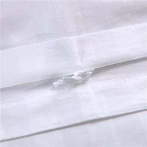 4 pezzi 100% cotone a righe tessili per la casa Set biancheria da letto lenzuolo con angoli piatti lenzuolo con <span class=keywords><strong>2</strong></span> federe per Hotel - Product Image 6