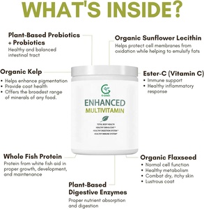 Pet Organics köpek köpekler için tam Multivitamin organik ev yapımı köpek gıda takviyesi köpek probiyotikler ile Multivitamin tozu - Product Image 2