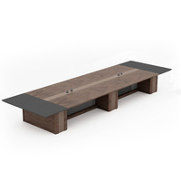 Grande table de conférence en bois moderne haut de gamme avec chaise durable et écologique pour les bureaux et les salles de réunion