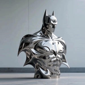Scultura in Metallo di <span class=keywords><strong>Batman</strong></span> Personalizzata di Grandi Dimensioni per Esterni, Arte Moderna in Acciaio Inossidabile 304 Lucidato a Specchio - Product Image 4