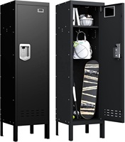 Casier en acier compact sur pied à porte simple avec pieds de support, serrure de confidentialité, armoire de rangement métallique pour salle de sport, dortoir et bureau
