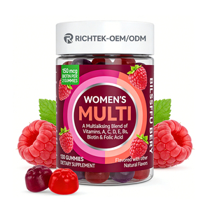 Gomitas Multivitamínicas para Mujer - Biotina, Ácido Fólico, Vitaminas A, <span class=keywords><strong>C</strong></span>, D, E, Complejo <span class=keywords><strong>B</strong></span>, Suplemento Dietético Diario - Product Image 1