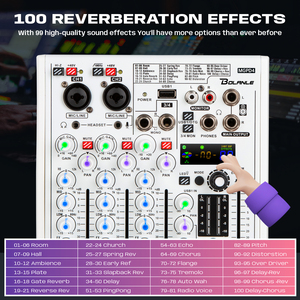 Bàn trộn âm thanh chuyên nghiệp di động Bolanle <span class=keywords><strong>DJ</strong></span> 4 kênh OTG, thích hợp cho phát trực tiếp và thu âm trên thiết bị di động, karaoke tại nhà - Product Image 5