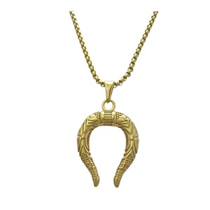 Yunnique – collier avec pendentif ailes dorées, en acier inoxydable, Design géométrique, bijoux à la mode Hip Hop pour hommes - Product Image 5