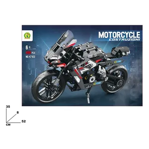 Motorcycle <b>Building</b> <b>Blocks</b> 486 Pcs 52Cm Long For Kids Age 6+ Construction Toy Set - Product Image 3