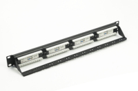 Panel Patch CAT6 Berkualitas Tinggi 24 Port Jaringan UTP 1U 19 Inci Hitam TIA568A/B SPCC 1.0mm/1.2mm RJ45 U-KCOM APP-C6U