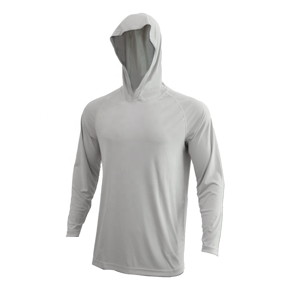 Men's Sun-Protective Hooded Fishing Shirt - Quick-Dry Polyester Long Sleeve With Face Cover