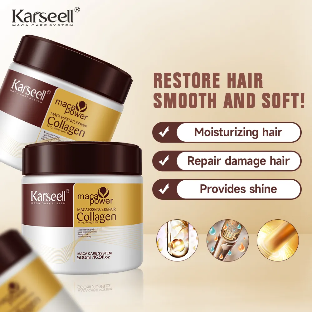 Karseell Private Label capelli nutriente lisciante cheratina Argan olio collagene maschera per capelli 500ml