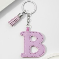 Nieuwe Groothandel Custom Letter Lederen Sleutelhanger 26 Engelse Letter Sleutelhanger Pu Lederen Tas Hanger Charm Accessoires