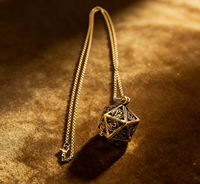 Collier de dés D20 vintage en métal, pendentif polyédrique de qualité supérieure, finition antique, bijoux RPG de table en gros pour les joueurs de D&D