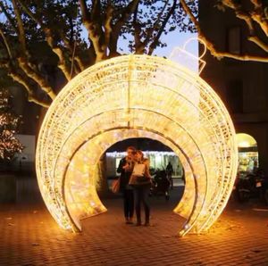Décorations <span class=keywords><strong>de</strong></span> <span class=keywords><strong>Noël</strong></span> Extérieures Étanches en 3D avec Motifs Lumineux LED, Cadre en Fil Métallique Fait Main, Grandes Ornements, Arches Géantes et Boules Lumineuses pour Centres Commerciaux - Product Image 5