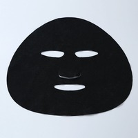 Masque en tissu non tissé noir jetable non compressé pour soins de la peau, hydratant, certifié OEKO-TEX, taille personnalisée
