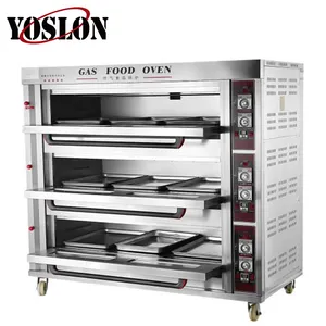 Yoslon Commercial Bread Oven 3 Decks 9 Tabletts Gas Food Oven Back geräte Deckofen